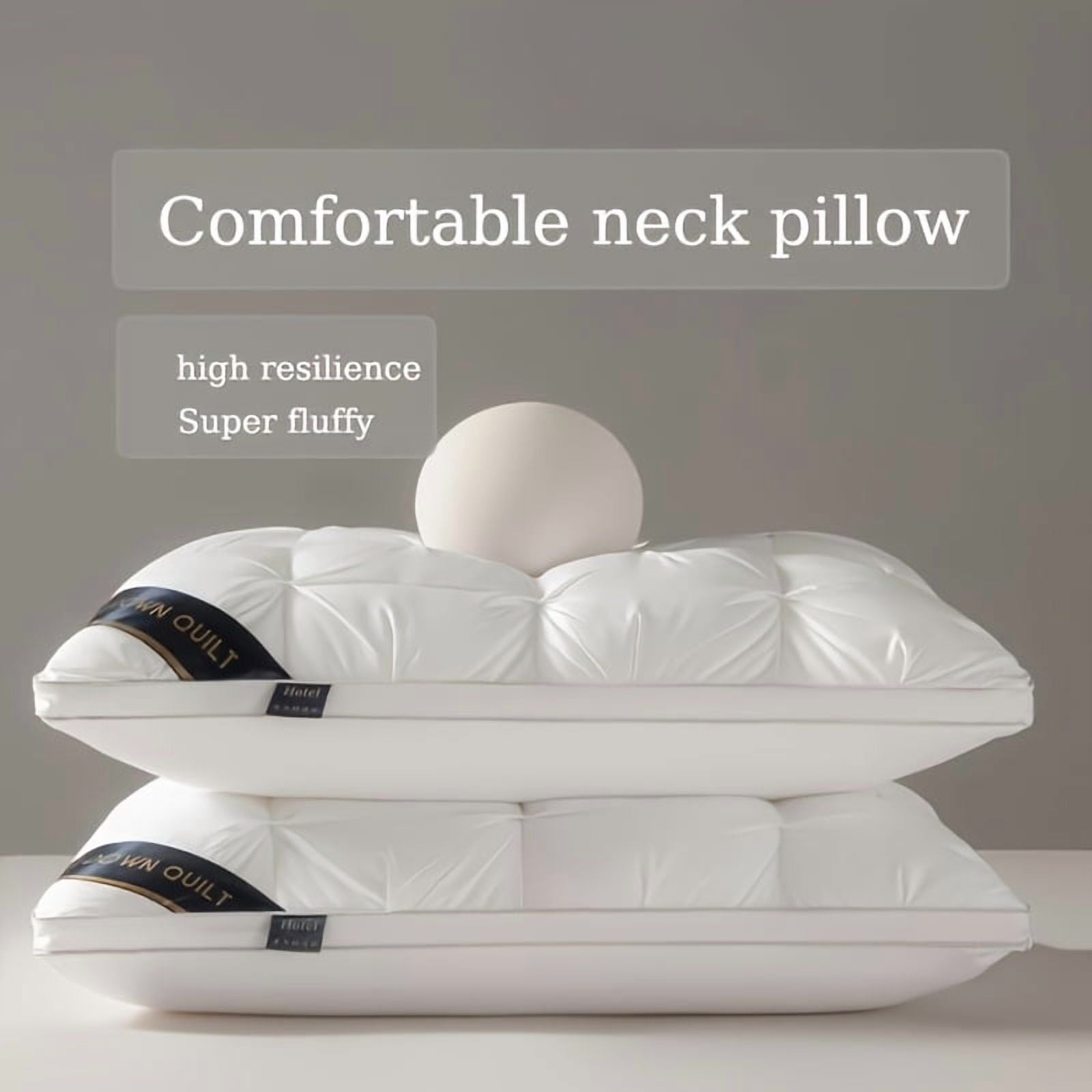 2-Pack 3-Line Grid Bed Pillow (20.1" x 13.97") - Soft, Breathable and Hypoallergenic