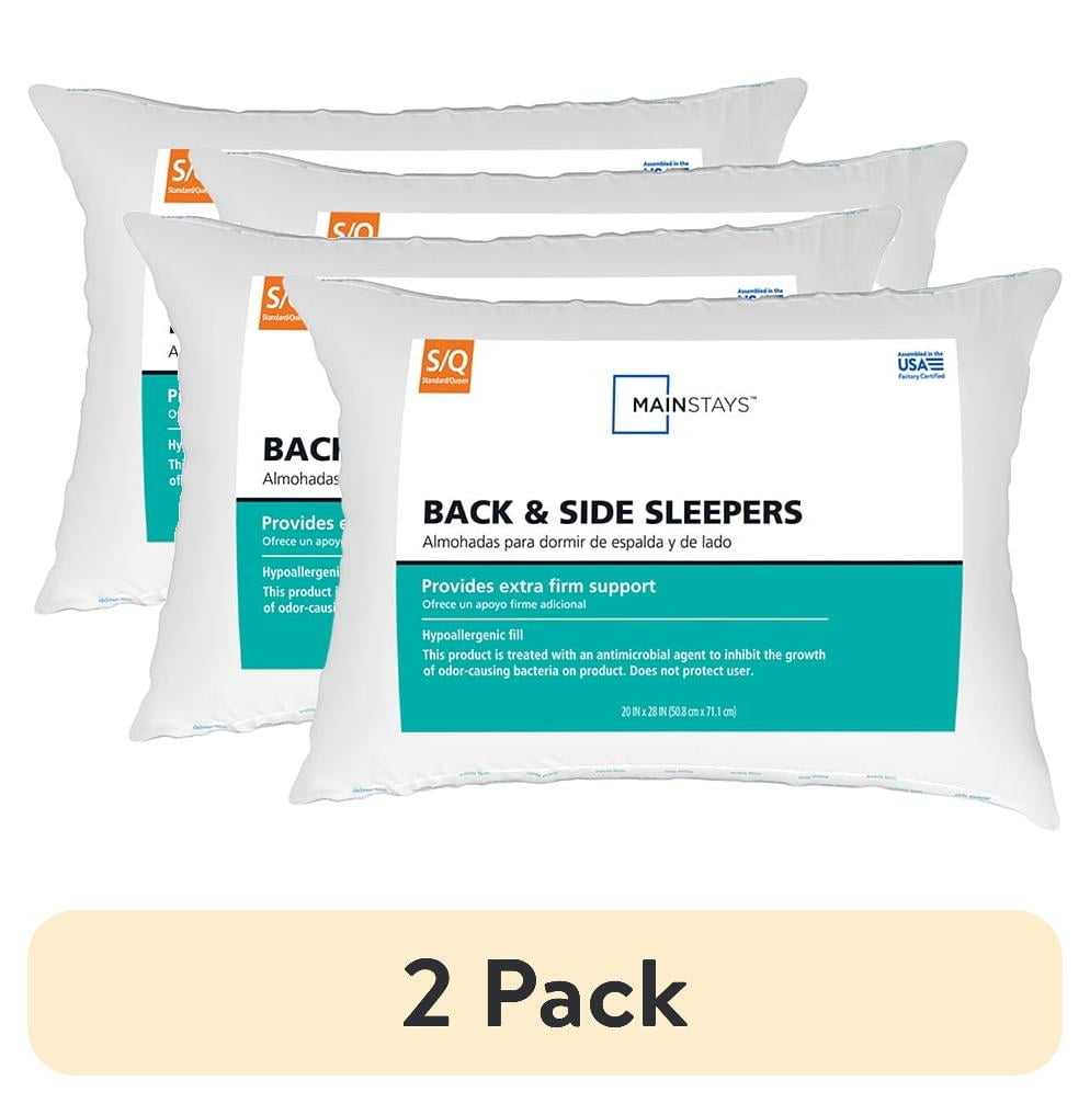 (2 pack) Back & Side Sleeper Bed Pillow, Standard/Queen - Extra Firm Support (4 Pack)