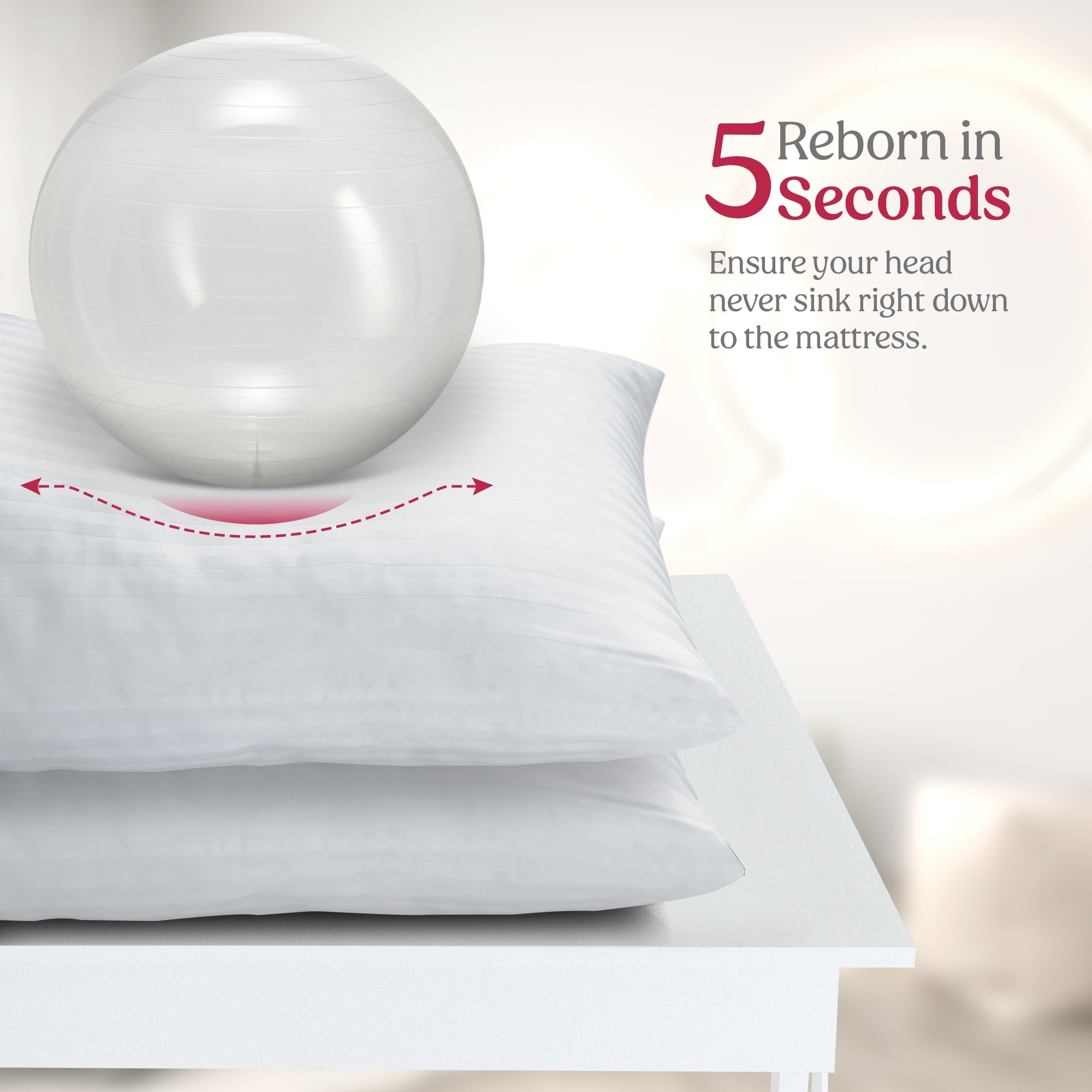 King Bed Pillows Set of 2- Comfortable Breathable Bed Pillows for Sleeping (White, 20x36)