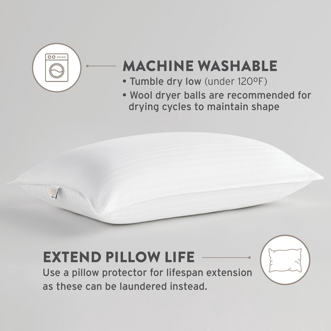 Dolce Notte II Stomach, Side and Back Sleeper Bed Pillow for Sleeping | Hotel and Resort Quality | Hypoallergenic, Do...