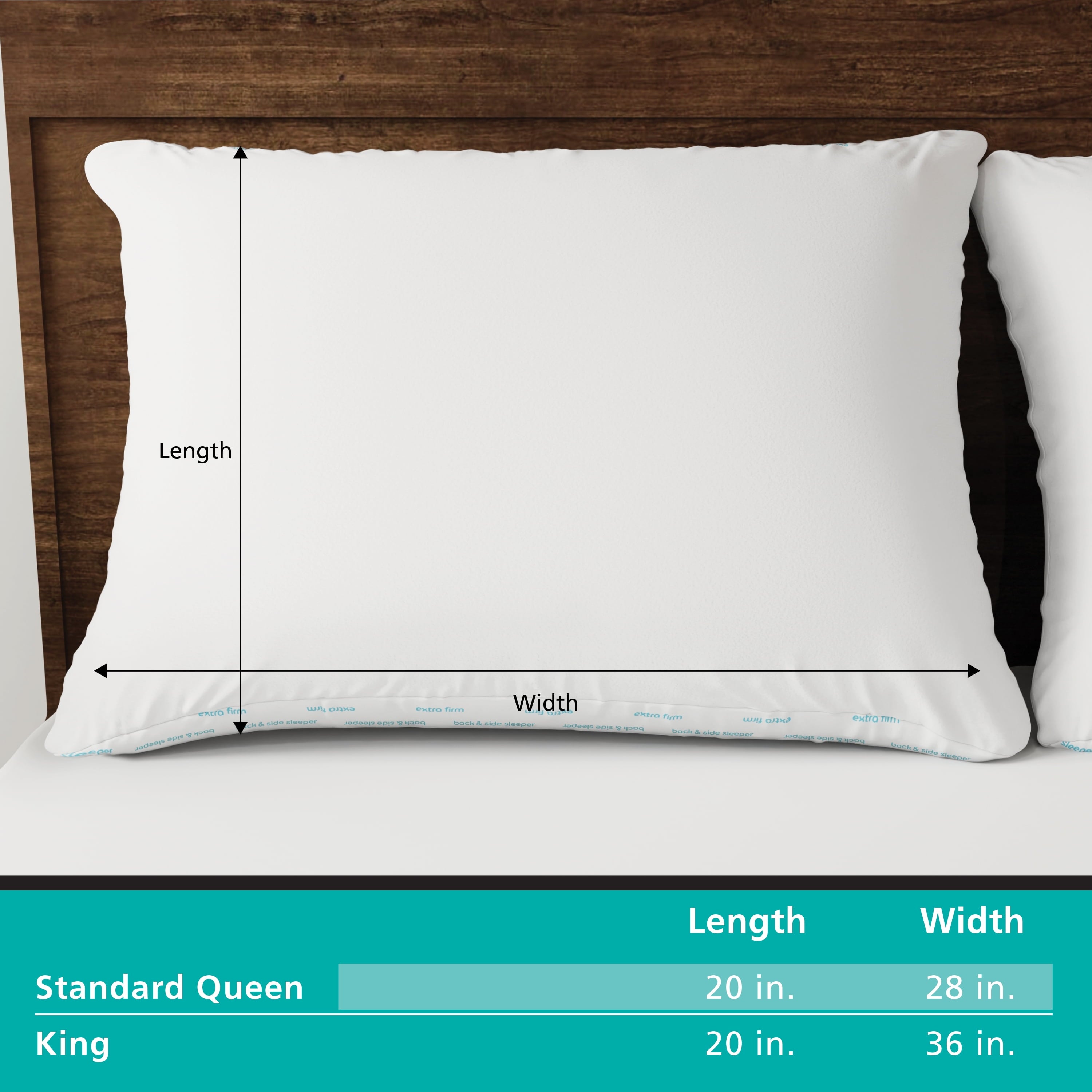 (2 pack) Back & Side Sleeper Bed Pillow, Standard/Queen - Extra Firm Support (4 Pack)