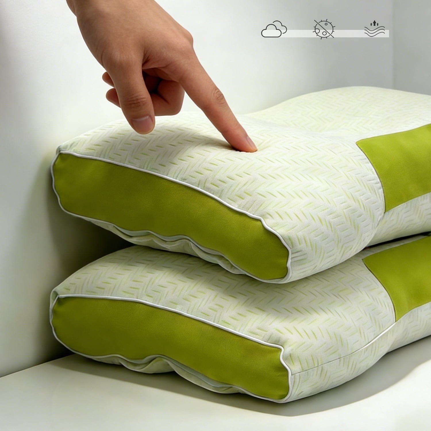 2-Pack Bamboo Fiber Bed Pillow (29.13" x 18.9") - A-Class Safe and Cooling