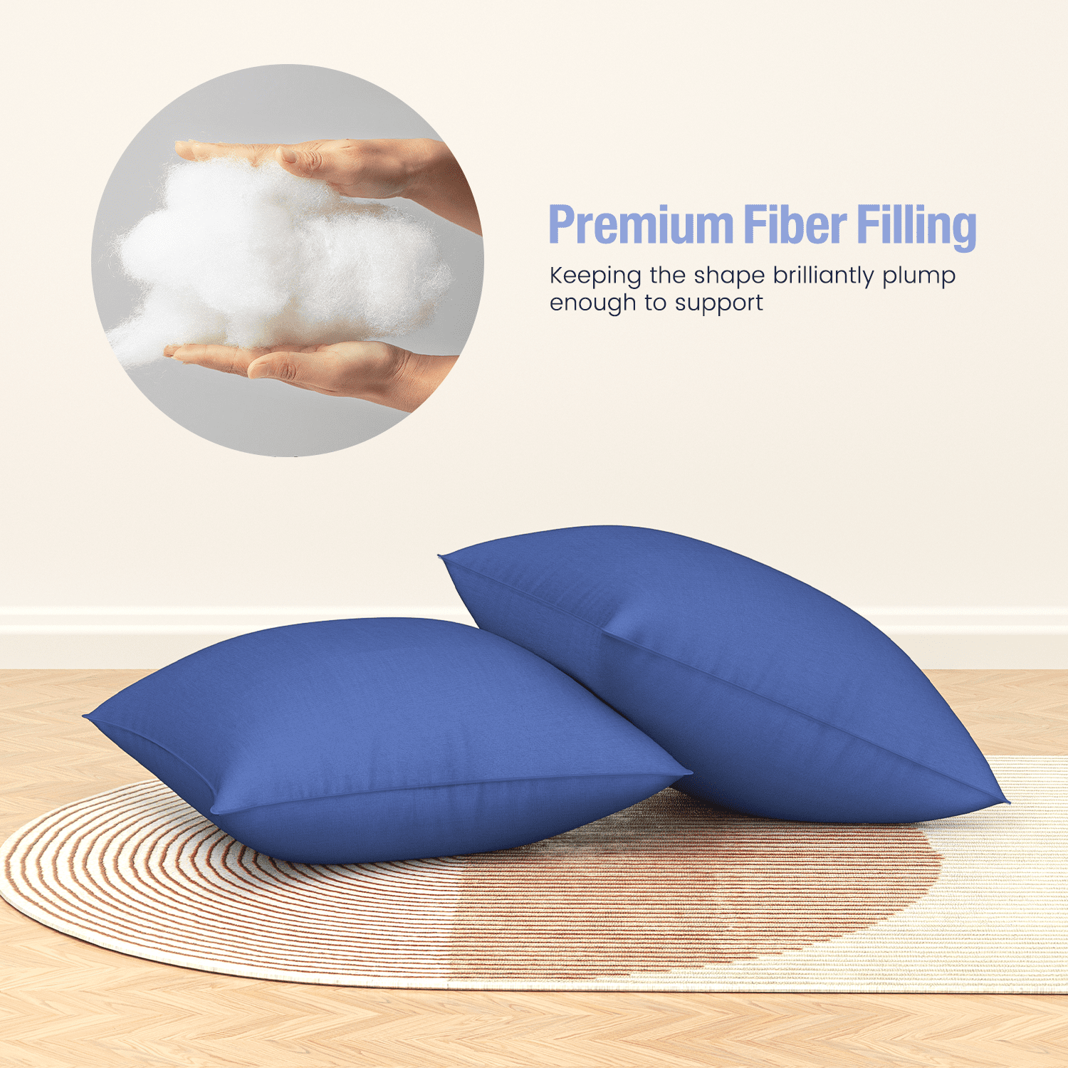 Throw Pillow Inserts Set of 2, Indoor Decorative 18x18 inches Square Pillows for Couch, Sofa, Bed, Supportive Cushion...