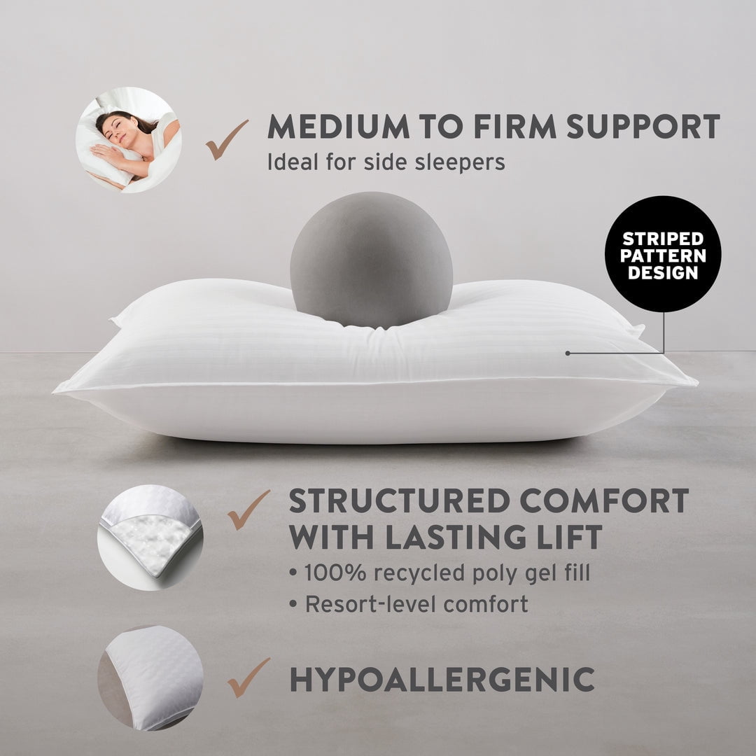 Dolce Notte II Stomach, Side and Back Sleeper Bed Pillow for Sleeping | Hotel and Resort Quality | Hypoallergenic, Do...